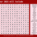 What does the new year hold for you manifestation word search
